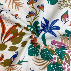 Printed Cotton PAREO Light Greige / Tawny Multicolored